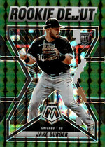 2022 Panini Mosaic Rookie Debut Green #RD-18 Jake Burger