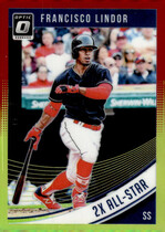 2018 Donruss Optic Red & Yellow #123 Francisco Lindor