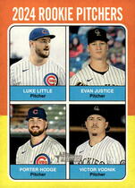 2024 Topps Heritage High Number #620 Evan Justice|Luke Little|Porter Hodge|Victor Vodnik