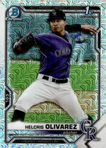 2021 Bowman Chrome Mega (Mojo Refractor) #BCP-154 Helcris Olivarez