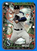 2024 Topps Holiday Blue Metallic Glitter #H193 Bryan Woo