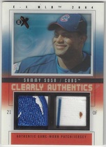 2004 Fleer E-X Clearly Authentics Bronze Jersey-Patch #CA-SS Sammy Sosa