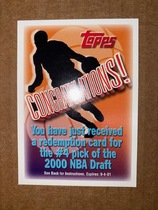 2000 Topps Draft Pick Unredeemed Redemption #4 Marcus Fizer