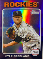 2024 Topps Heritage High Number Chrome Purple Hot Box Refractor #31 Kyle Freeland