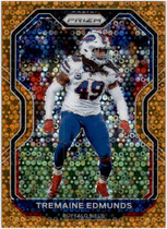 2020 Panini Prizm Prizm Orange Disco #6 Tremaine Edmunds