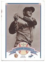 1989 Team Issue Los Angeles Dodgers A Century of Dodger Greats Smokey Bear #16 Heinie Manush