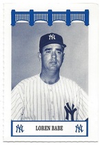 1992 Team Issue New York Yankees WIZ 50s #1 Loren Babe