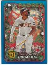 2024 Topps Holiday Blue Metallic Glitter #H80 Xander Bogaerts