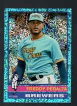 2025 Topps Heritage Chrome Light Blue Sparkle Refractor #76 Freddy Peralta