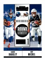 2018 Panini Contenders Round Numbers #3 Saquon Barkley|Sony Michel