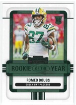 2022 Panini Contenders Rookie of the Year Contenders Emerald #17 Romeo Doubs