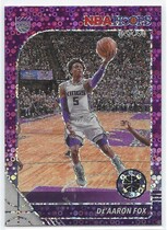 2019 Panini NBA Hoops Premium Stock Prizm Disco Purple #165 Deaaron Fox