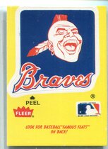 1986 Fleer Team Stickers Large Team Logo Famous Feats #6 Braves