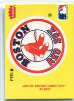 1986 Fleer Team Stickers Large Team Logo Famous Feats #10 Red Sox