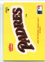 1986 Fleer Team Stickers Large Team Logo Famous Feats #20 Padres