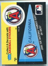 1986 Fleer Team Stickers Pennants Famous Feats #1 Angels