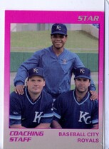 1989 Star Baseball City Royals #27 Coaching Staff|Silverio|Johnson|Alvarez