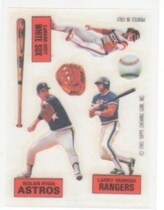 1985 Topps Rub Downs #NNO Nolan Ryan|LaMarr Hoyt|Larry Parrish
