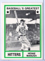 1982 TCMA Greatest Hitters White Backs #30 Heinie Manush