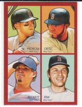 2009 Upper Deck Goudey 4-In-1 #100 Dustin Pedrioa|David Ortiz|Carlton Fisk|Josh Beckett