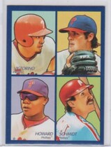 2009 Upper Deck Goudey 4-In-1 Blue #21 Cole Hamels|Mike Schmidt|Ryan Howard|Shane Victorino