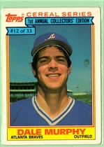 1984 Topps Cereal #12 Dale Murphy
