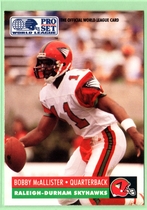 1991 Pro Set WLAF 150 #127 Bobby Mcallister