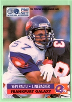 1991 Pro Set WLAF 150 #64 Yepi Pau'U