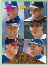 1996 Pinnacle Base Set #399 Checklist|Ken Griffey Jr.|Frank Thomas|Cal Ripken Jr.|Greg Maddux|Chipper Jones|Mike Piazza