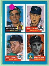 1992 Topps Bazooka Quadracard 53 Archives #12 Bruton|Ford|Lopat|Vernon