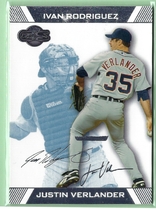2007 Topps Co-Signers Blue #51 Ivan Rodriguez|Justin Verlander