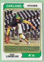 1974 Topps Base Set #369 Paul Lindblad