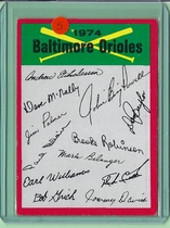 1974 Topps Team Checklists #2 Baltimore Orioles