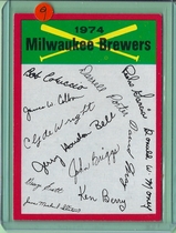 1974 Topps Team Checklists #13 Milwaukee Brewers