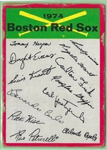 1974 Topps Team Checklists #3 Boston Red Sox