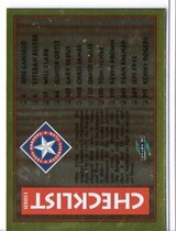1994 Score Gold Rush #329 Rangers checklist