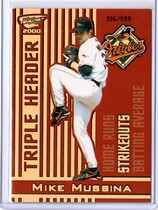 2000 Pacific Revolution Triple Header Holographic Gold #24 Mike Mussina