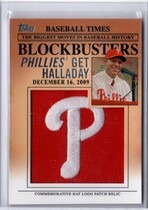 2012 Topps Update Blockbusters Commemorative Hat Logo Patch #BP-21 Roy Halladay