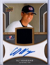2009 Upper Deck Signature Stars USA Star Prospects Jersey Autos #USA-AV Aj Vanegas
