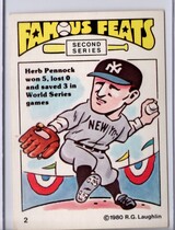 1980 Laughlin Famous Feats #2 Herb Pennock