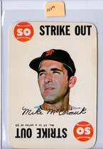 1968 Topps Game Card Inserts #17 Mike McCormick