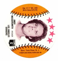 1976 Orbakers Discs #NNO Andy Messersmith