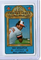 1981 Perma All Star Credit Cards #17 Ken Singleton