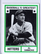 1982 TCMA Greatest Hitters Grey Backs #26 Al Simmons