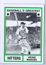 1982 TCMA Greatest Hitters Grey Backs #30 Heinie Manush