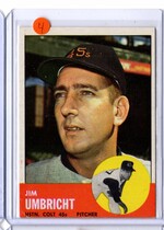 1963 Topps Base Set #99 Jim Umbricht