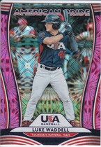 2020 Donruss American Pride USA Baseball Pink Fireworks #24 Kris Bryant|Luke Waddell