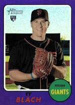 2017 Topps Heritage High Number Chrome Hot Box Purple Refractor #THC-659 Ty Blach