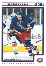 2012 Score Base Set #262 Brandon Prust