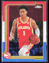 2025 Topps Chrome Red White & Blue Refractor #56 Jalen Johnson